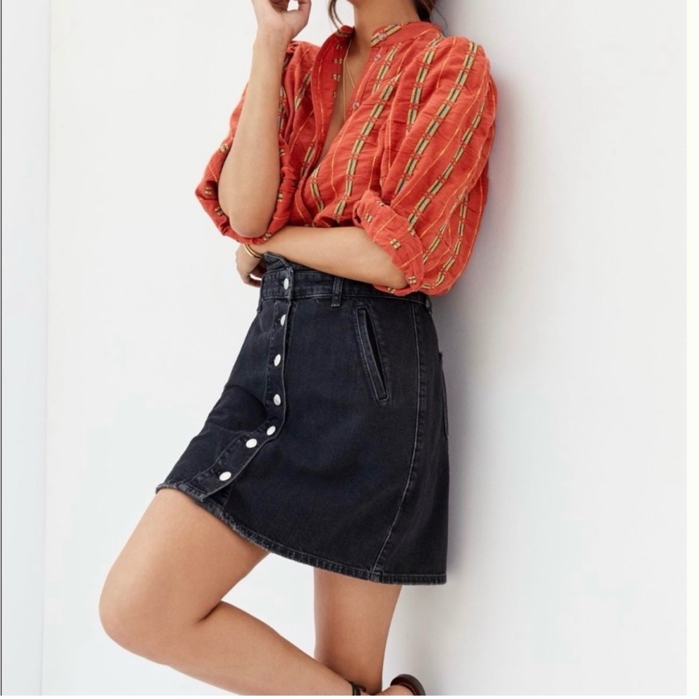 Anthropologie Pilcro Dark Denim Mini Skirt